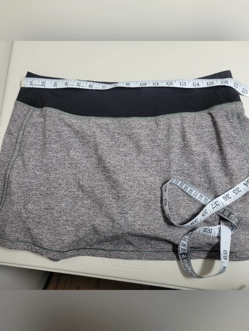 lululemon Pace Rival Skirt With Shorts Heather Gray Black Size 10 Tall.